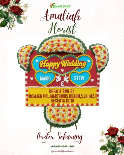 Karangan Papan Bunga Pernikahan di Siasem